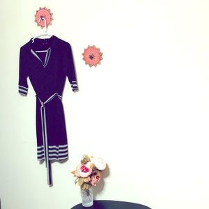 Navy blue with green trim polo type dress